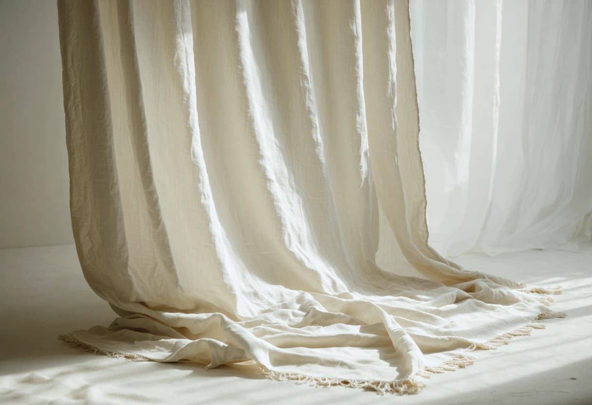 A panel of soft washed cotton falling in deep folds