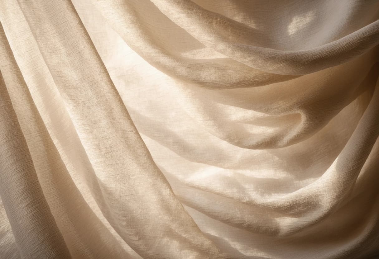 Macro detail of raw undyed silk weave